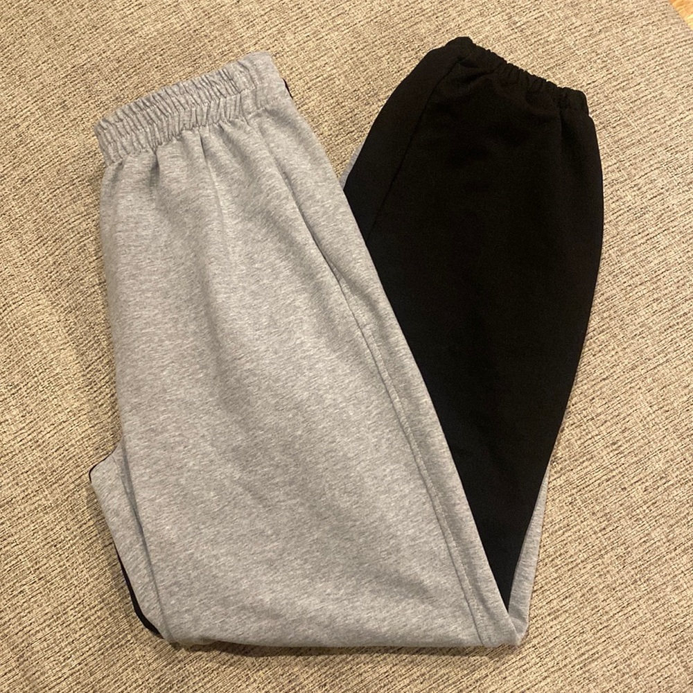 Black and grey Split Sweatpants